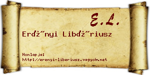Erényi Libériusz névjegykártya